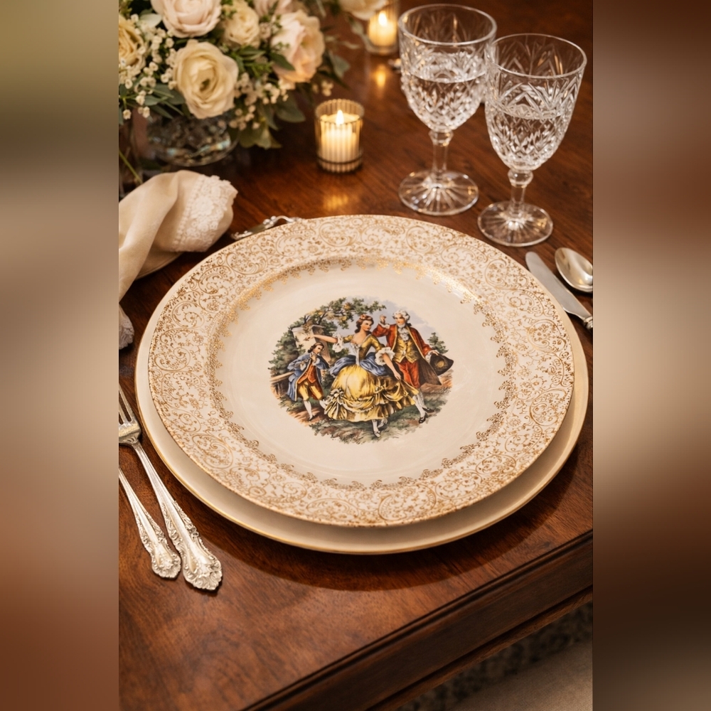 Royal China Co. Chantilly 22k gold Replacement dinner plate